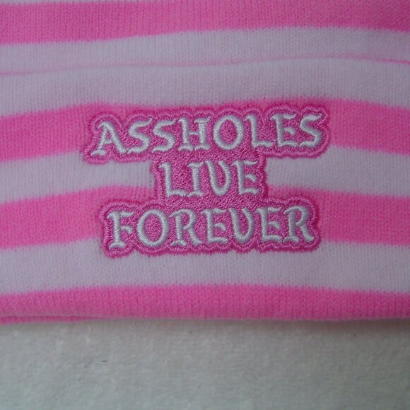 ALF PINK AND WHITE STRIPED BEANIE/WINTER HAT  NWOT'S - Picture 2 of 5
